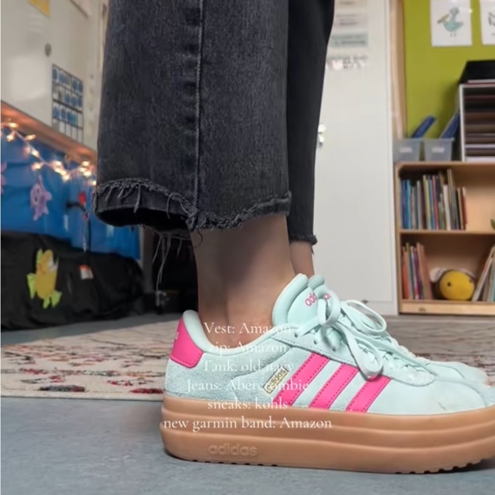 adidas Women's Sneakers in Light Blue and Pink